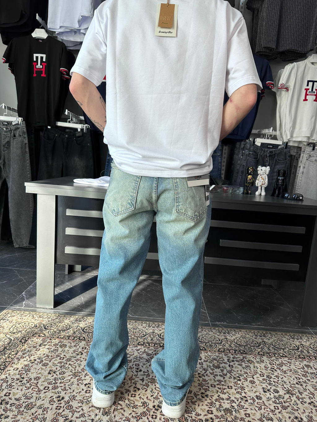 EXPR - BAGGY MAVİ TAŞLANMIŞ JEAN