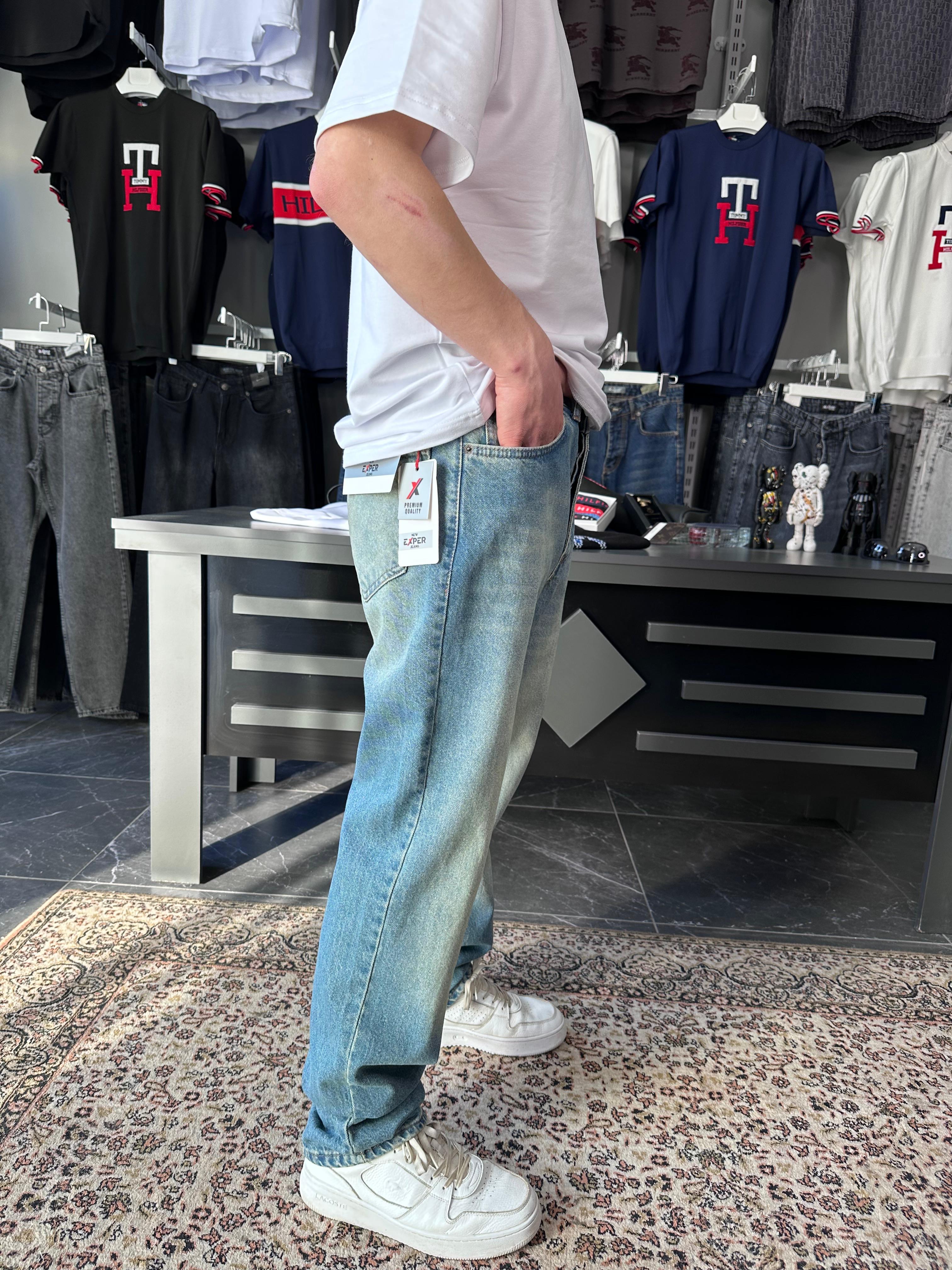 EXPR - BAGGY MAVİ TAŞLANMIŞ JEAN