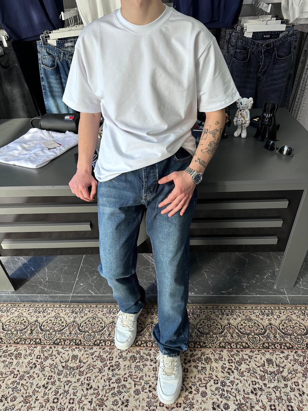 EXPR - BAGGY MAVİ DİKİŞ DETAYLI JEAN