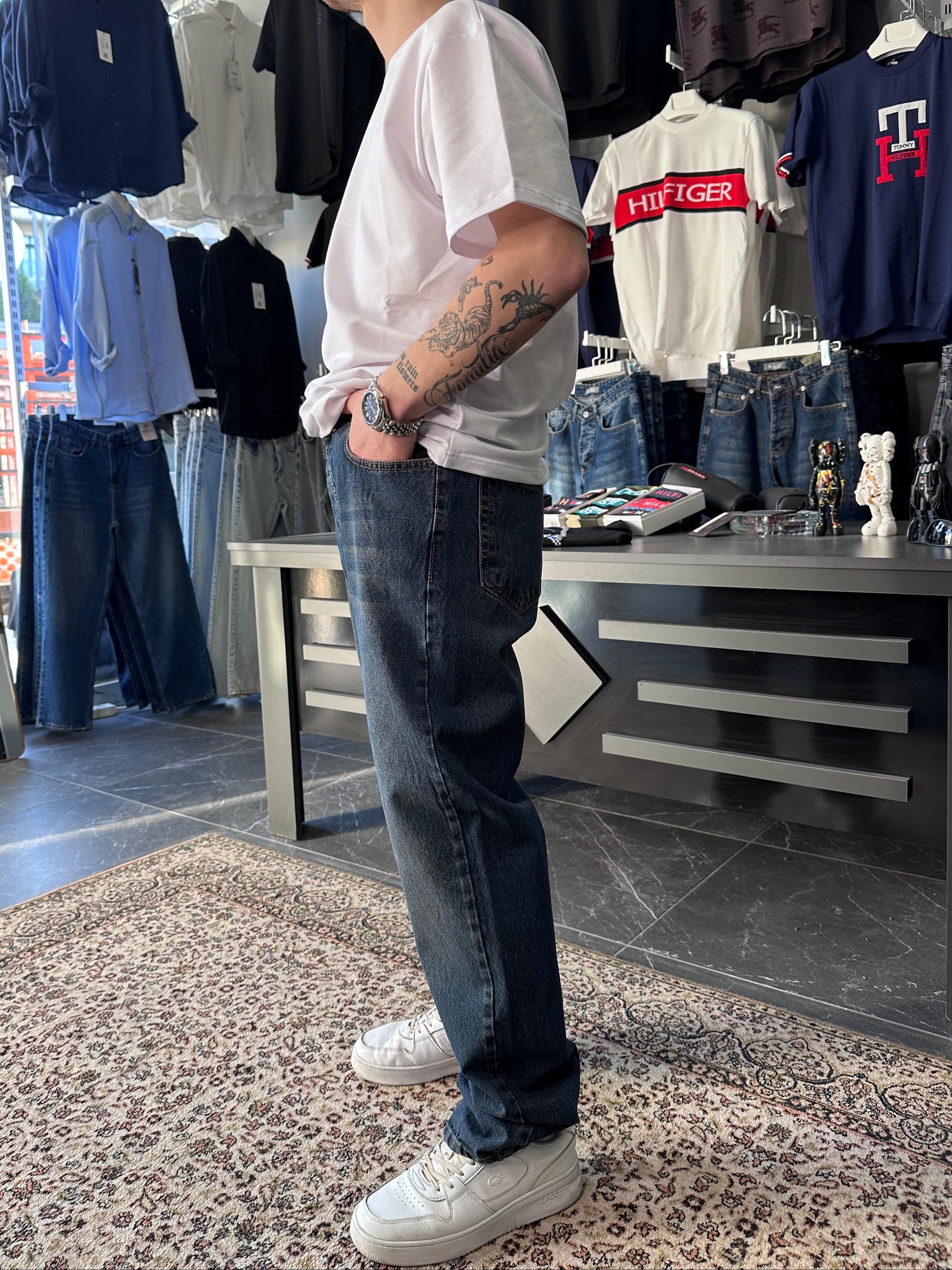 EXPR - BAGGY MAVİ DİKİŞ DETAYLI JEAN