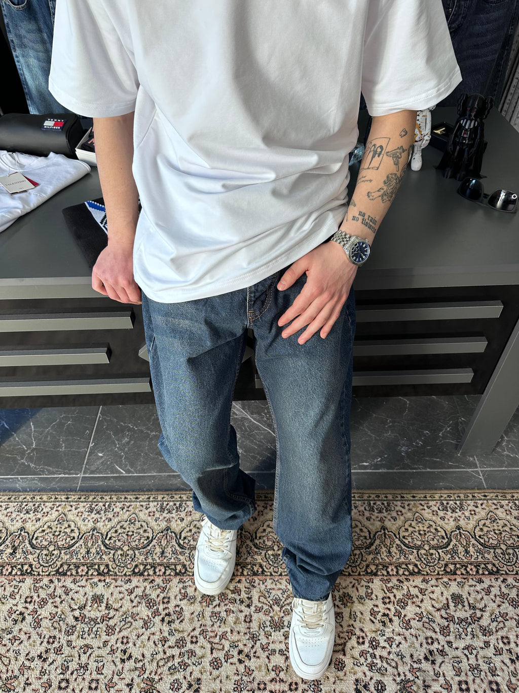 EXPR - BAGGY MAVİ DİKİŞ DETAYLI JEAN