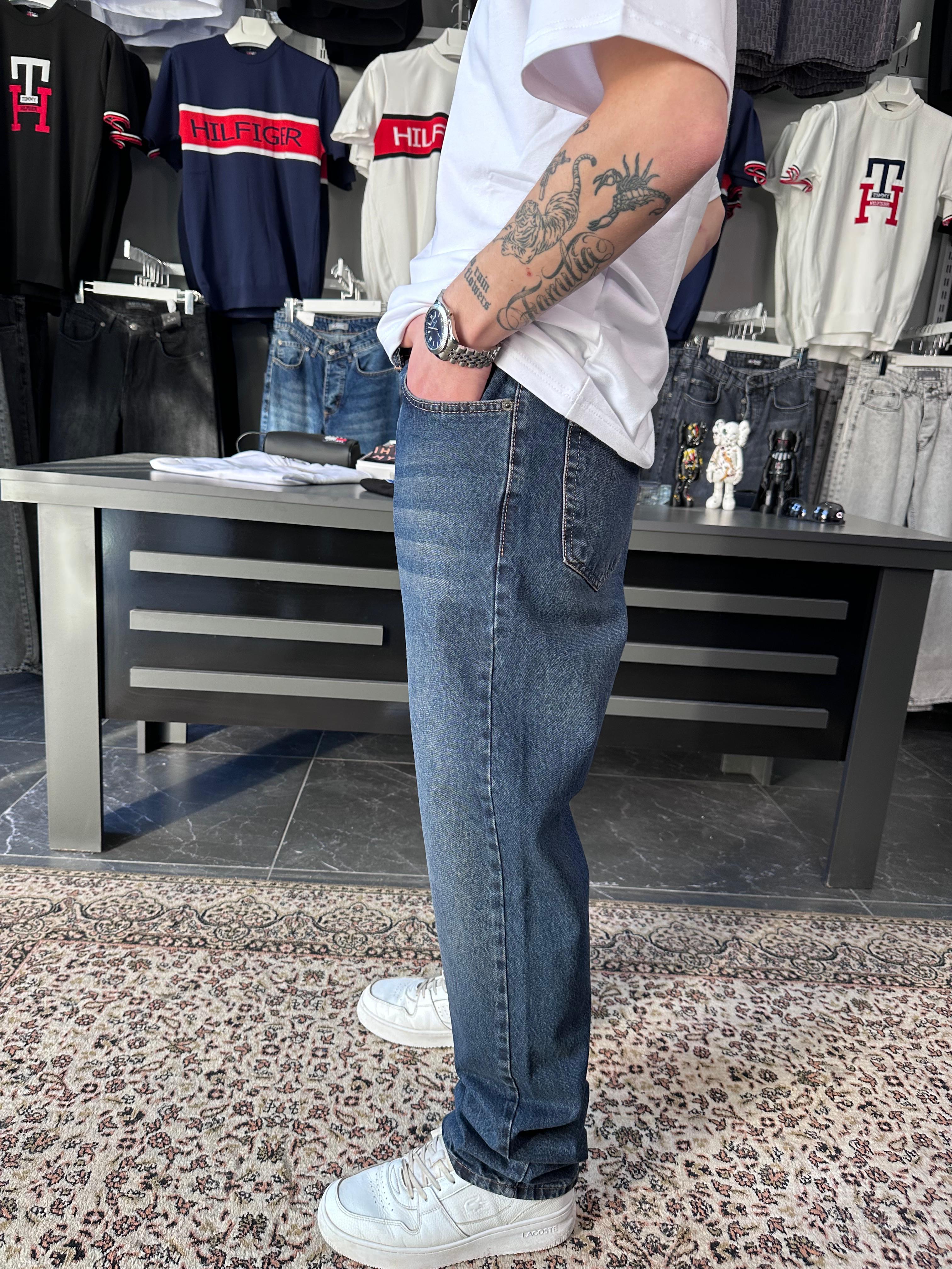 EXPR - BAGGY MAVİ DİKİŞ DETAYLI JEAN